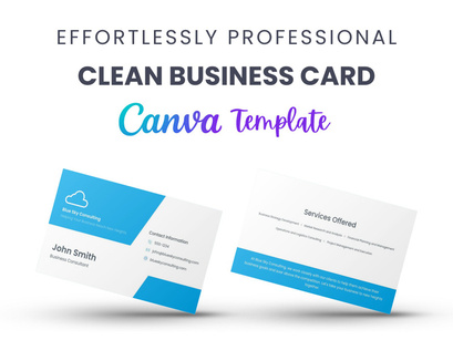 Effortlessly Professional: Clean Business Card Canva Template