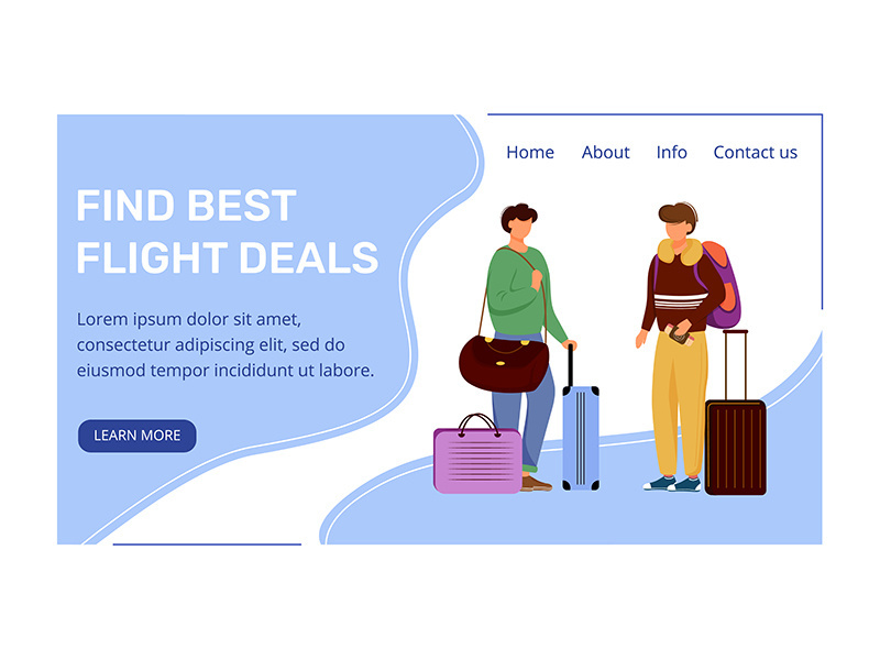 Find best deals landing page vector template