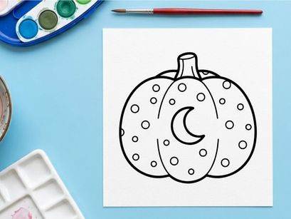 Ilustración de reloj de calabaza tallada a mano para Halloween. Reloj de tiempo vintage con luna y lunares para decoración festiva.