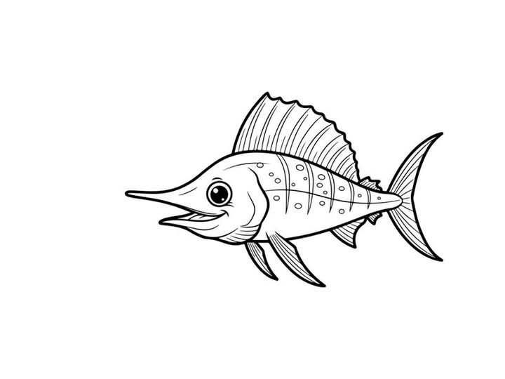 Tuna fish swimming vector illustration flat design