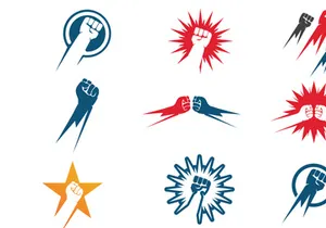 Punch power hand logo vector