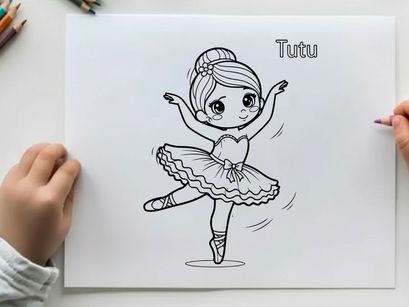 Ballerina girl dancing in tutu vector illustration flat design