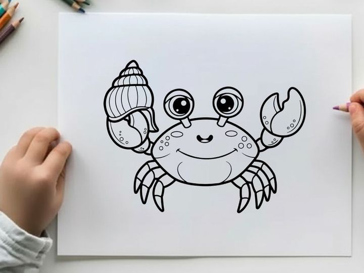 Cute smiling crab mascot vector illustration flat design
