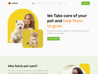 Pet Care Website Landing Page 2