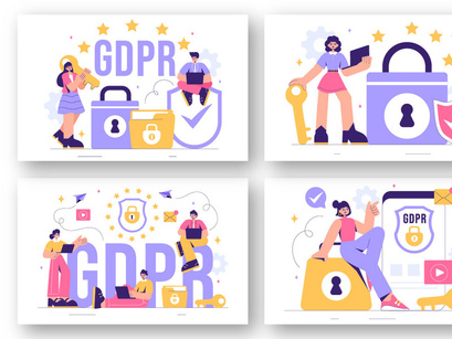 9 GDPR Data Protection Regulation Illustration