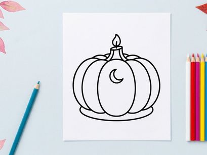 Minimalistischer Halbmond-Laternen mit brennender Kerze. Einfaches Linienkunst-Nachtlicht, das Hoffnung und Spiritualität symbolisiert.