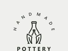 Pottery logo design handmade, creative traditional mug craft concept inspiration nature workshop