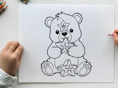 Cute polar bear holding snowflake vector illustration flat design