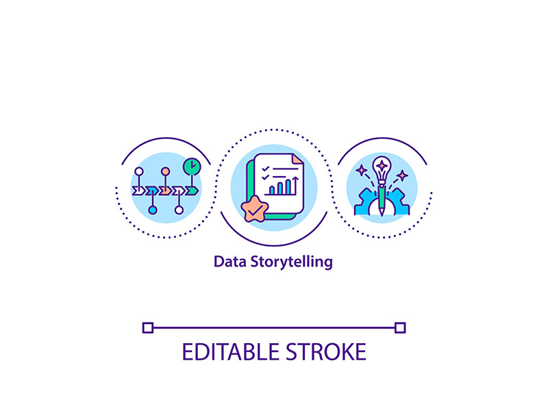 Data storytelling concept icon