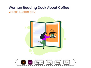 Woman Reading Book about Coffee preview picture