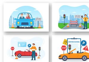 12 Driving School Illustration