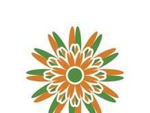 Traditional Asian colorful floral pattern Stained glass mosaic logo tile design inspiration