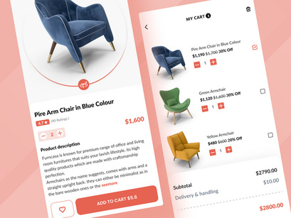 Furniture store App UI kit