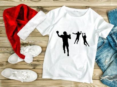 American football players in action silhouette illustration