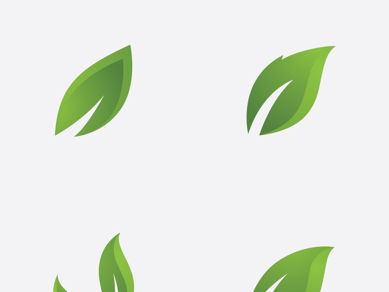 Green leaf ecological element vector icon logo