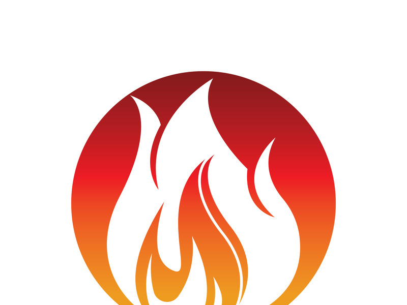 Fire logo design illustration and fire symbol icon vector