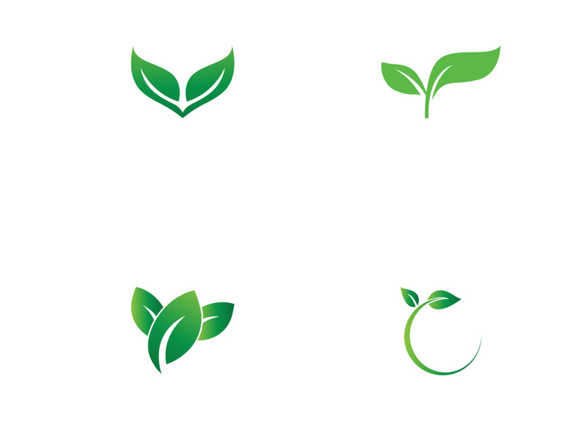 Natural green leaf logo