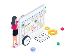 Event planning illustration. Business landing page template.