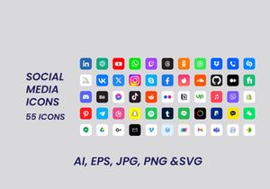 Popular social media logo icons