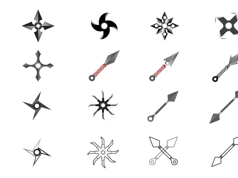 Ninja weapon icon vector logo design