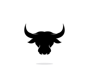 Retro vintage bull head horns logo design. preview picture