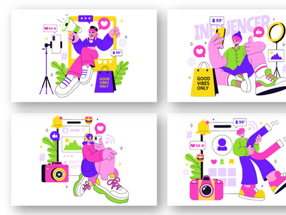 10 Influencers Lifestyle Illustration