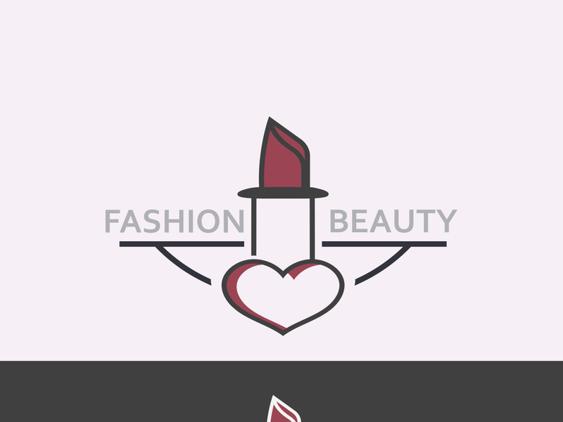 Lipstick logo design for makeup fashion shop and beauty vector cosmetic design template