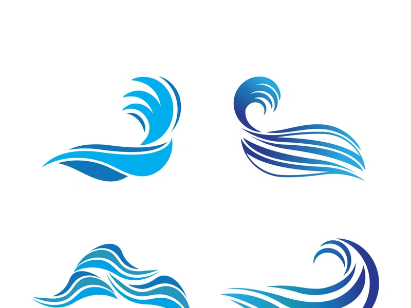 Wave beach vector illustration design logo