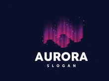 Aurora Logo, Light Wave Vector, Nature Landscape Design