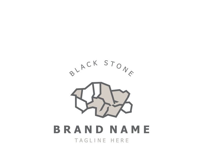 Stone logo template design simple elegant product brand natural element