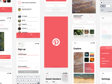 Pinterest — iPhone X redesign Sketch Freebie preview picture