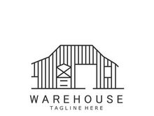 Warehouse modern storage logo business industry illustration