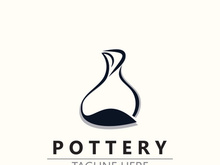 Pottery logo design handmade, creative traditional mug craft sign concept inspiration nature workshop