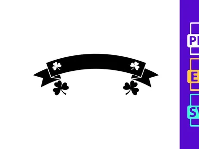 Black ribbon banner with white floral design vector minimalist elegant