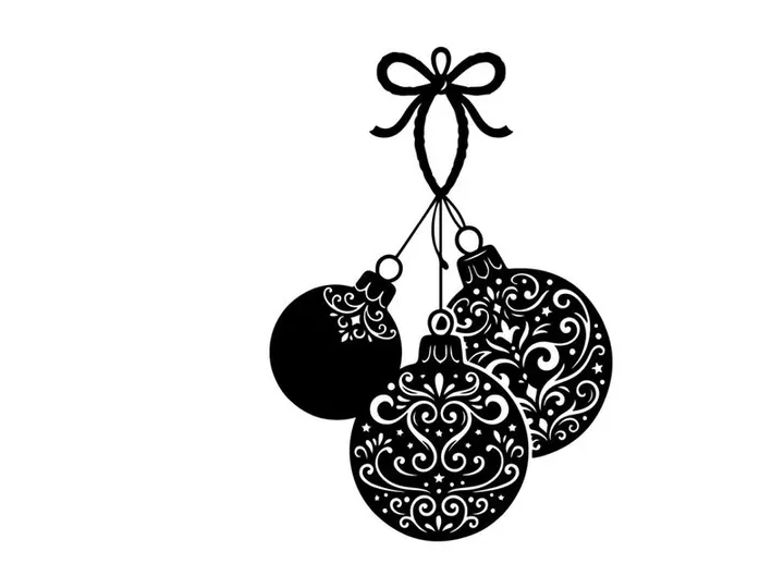 Elegant Christmas ornaments with intricate patterns for holiday decor