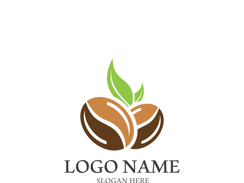 Coffee bean icon vector illustration template