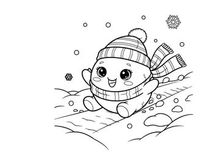 Cute snowman melting winter vector illustration flat design