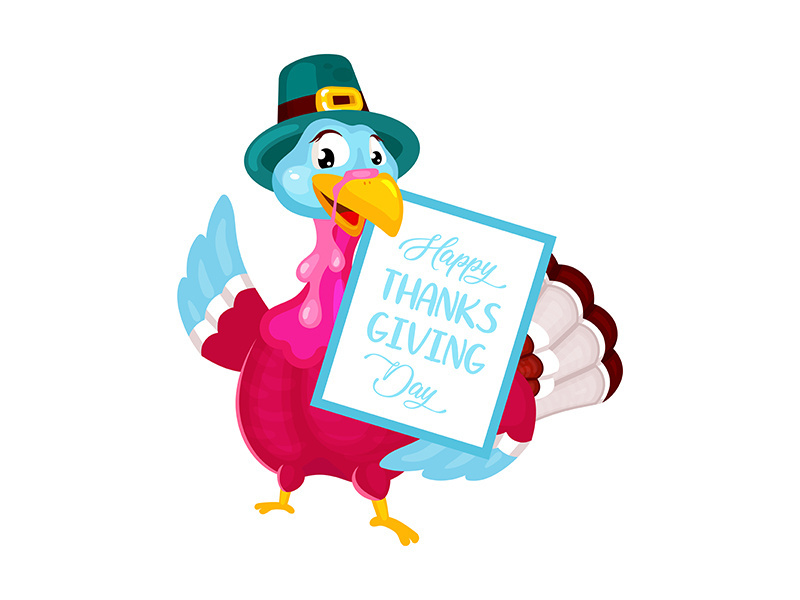 Happy Thanksgiving day flat vector illustration