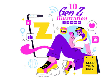 10 Gen Z Lifestyle Vector Illustration preview picture