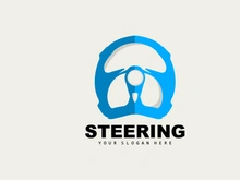 Car Steering Logo, Driver Vector