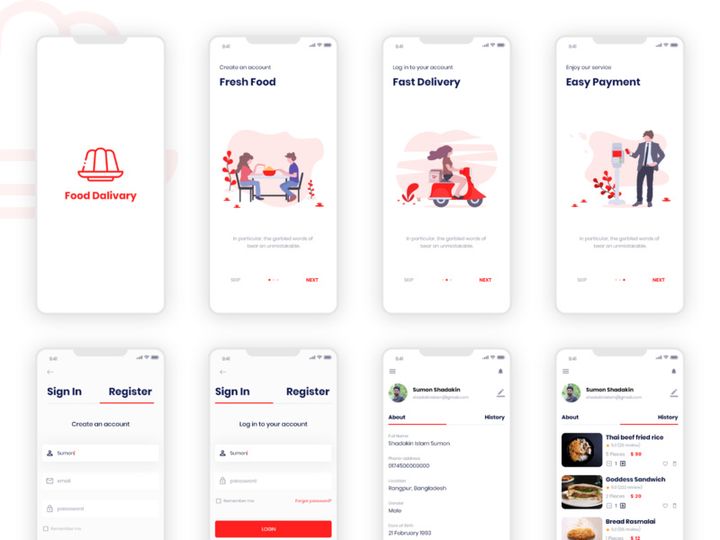 Freebie Food Delivery UI Kit