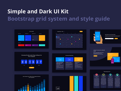Simple and Dark UI Kit
