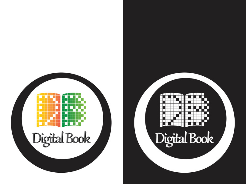 Digital book logo technology vector icon design