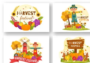 15 Happy Harvest Festival Illustration