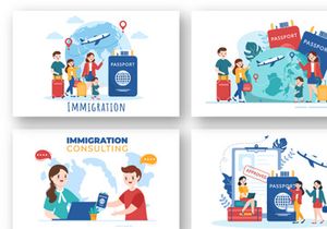 22 Immigration Flat Illustration