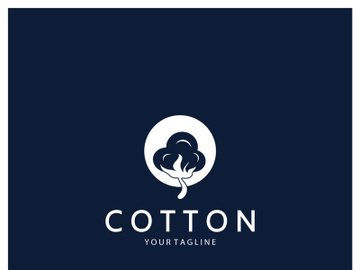 Soft natural organic cotton flower plant logo for cotton plantations, industries,business,textile,clothing and beauty,vector preview picture