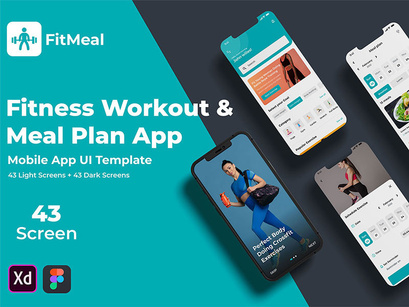 FitMeal - Workouts & Meal Planner | Fitness Mobile UI Kit