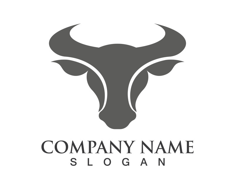 Bull head logo vector icon design illustration
