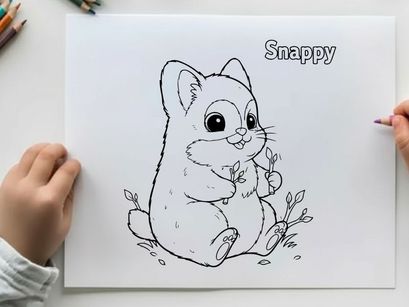 Cute cartoon hamster holding flower vector illustration