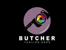 Butcher logo design, Knife Cutting Tool Vector Template, Product Brand Illustration